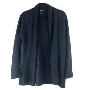 DKNY Womens Cashmere Cardigan Size S Gray Long Line Open Front Long Sleeve